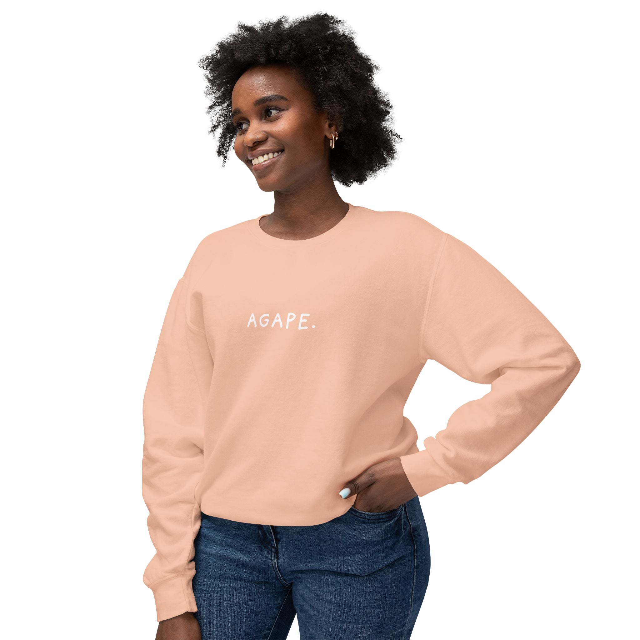 AGAPE. Unisex Lightweight Crewneck Sweatshirt – The Agape Effect
