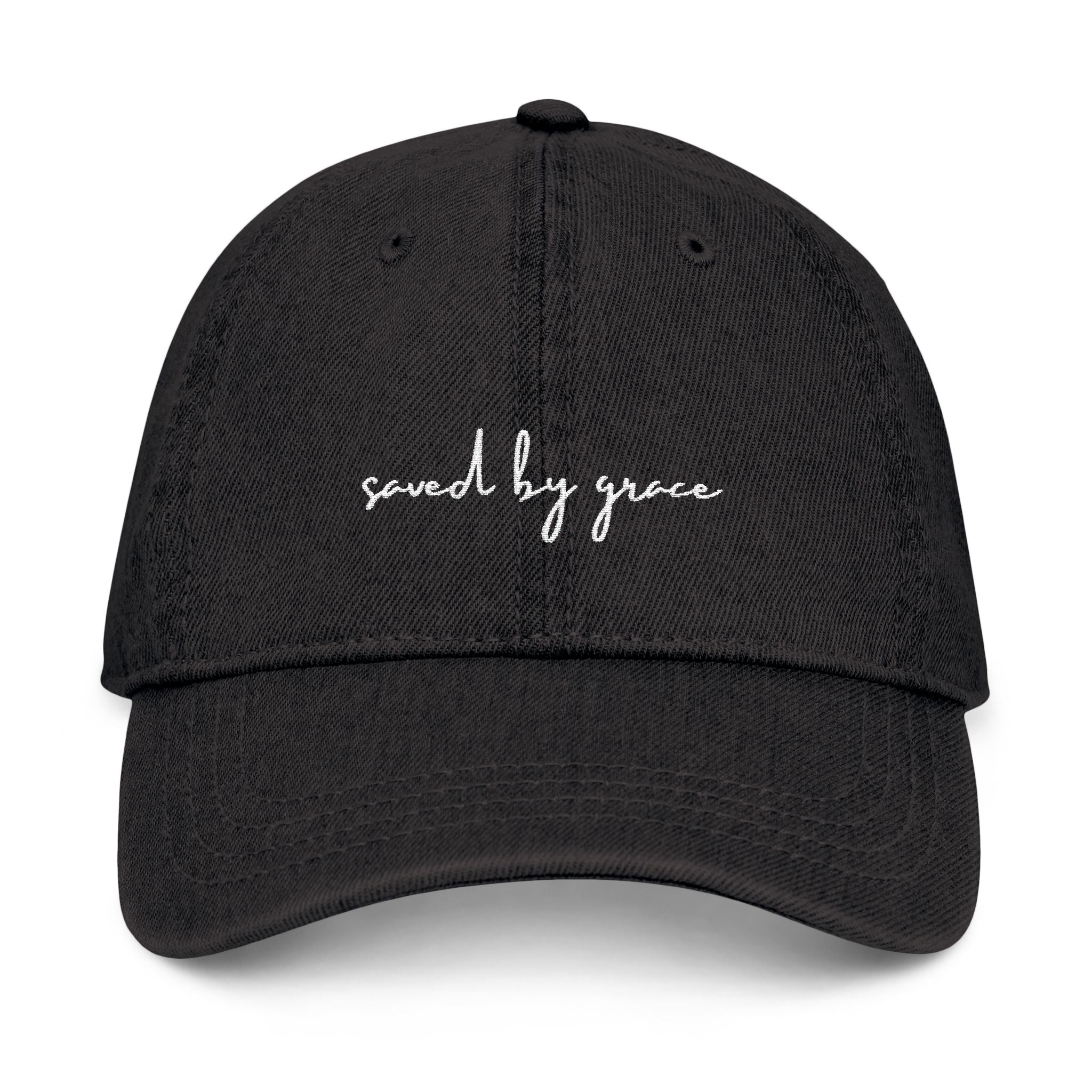 Saved by Grace Embroidered Jean Hat